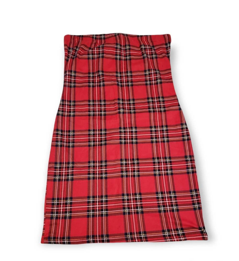 Urban Rose Red Plaid Sleeveless Mini Dress - Size Large